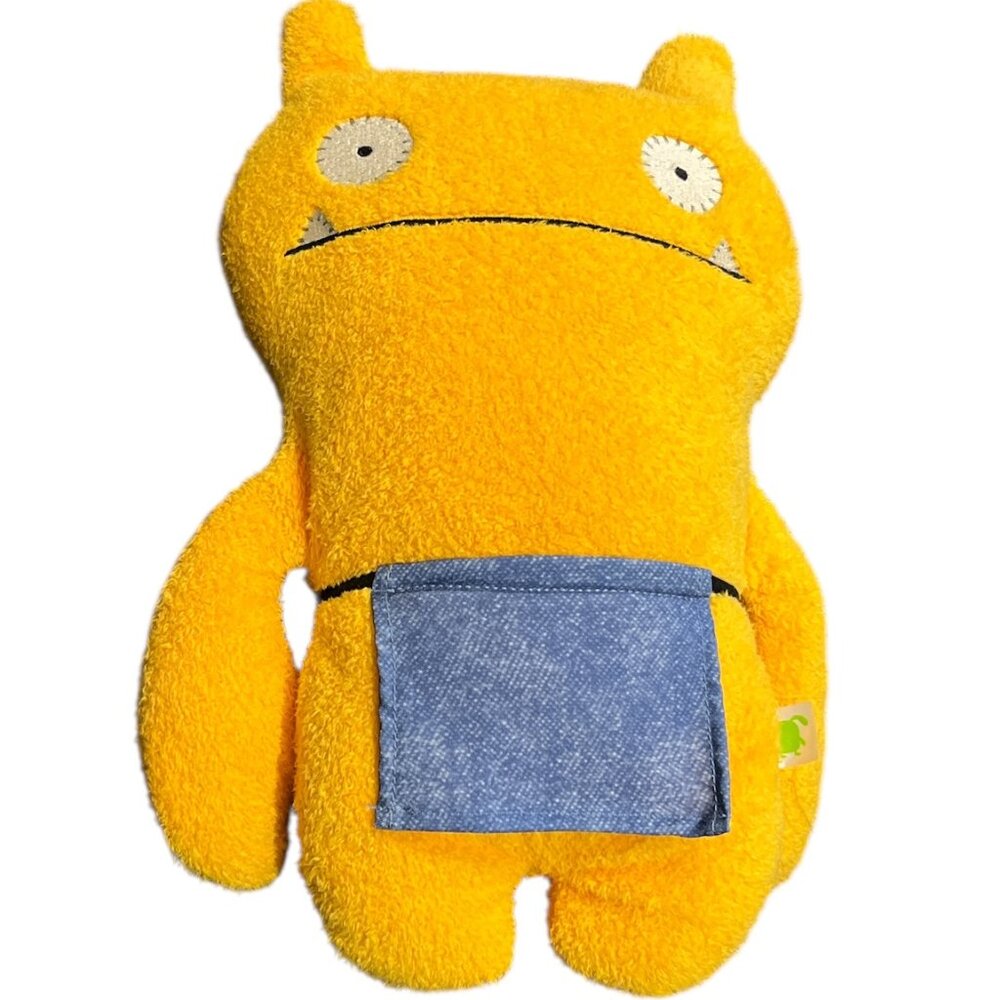 HASBRO UglyDolls Warm Wishes Wage Yellow Stuffed Plush 13" Blue Apron